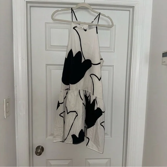 Anthropologie Corey Lynn Calter Drop Waist Black and White Dress - Picture 3 of 6